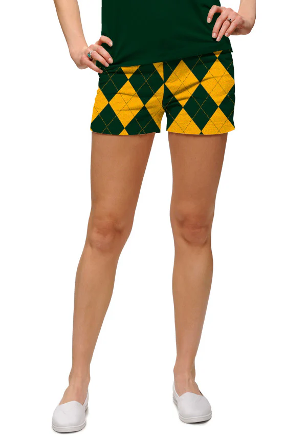 Fairway Hunter Green & Gold Mega Women's Mini Short - MTO