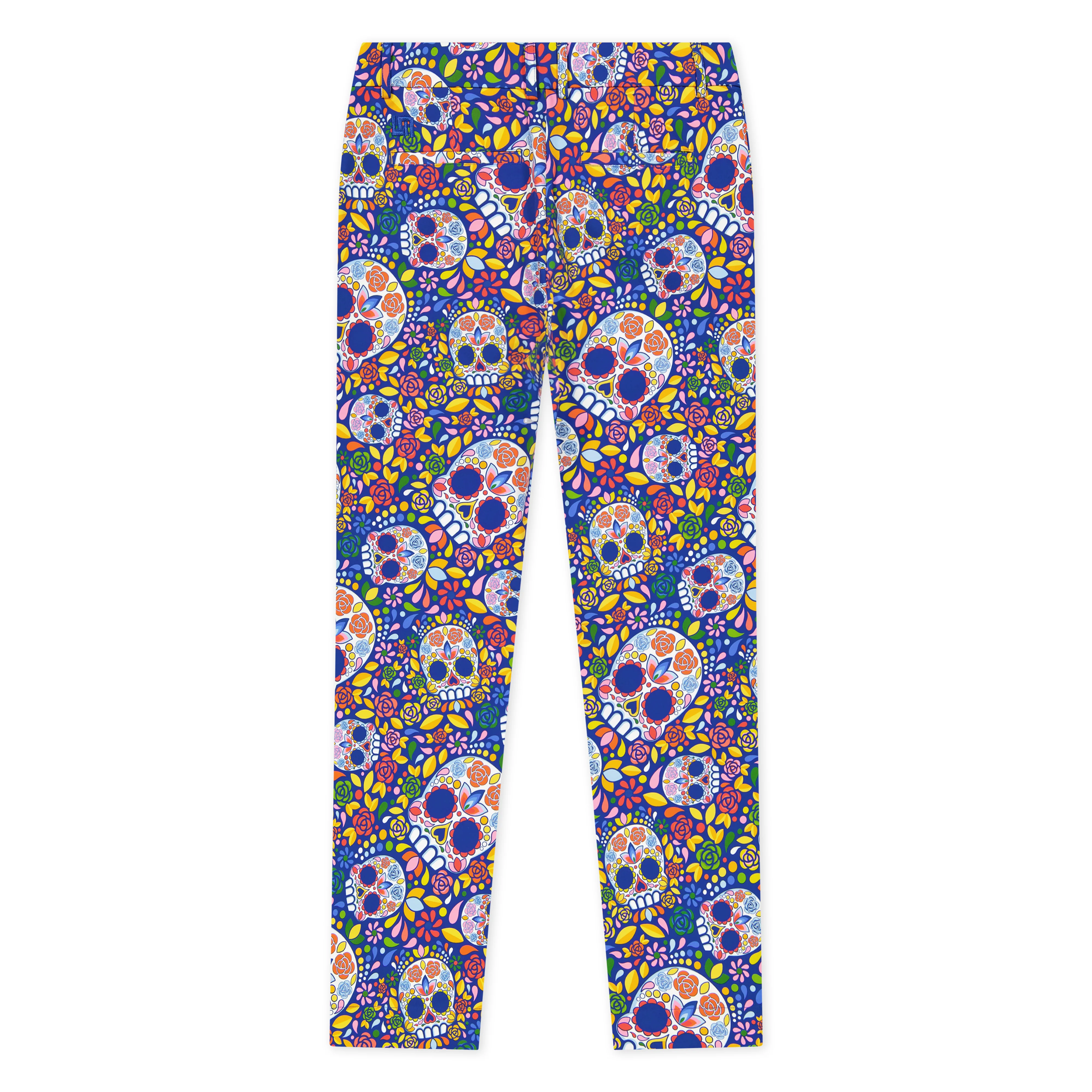 Womens Player Pant - Mosaic Skulls Blue - Image 3