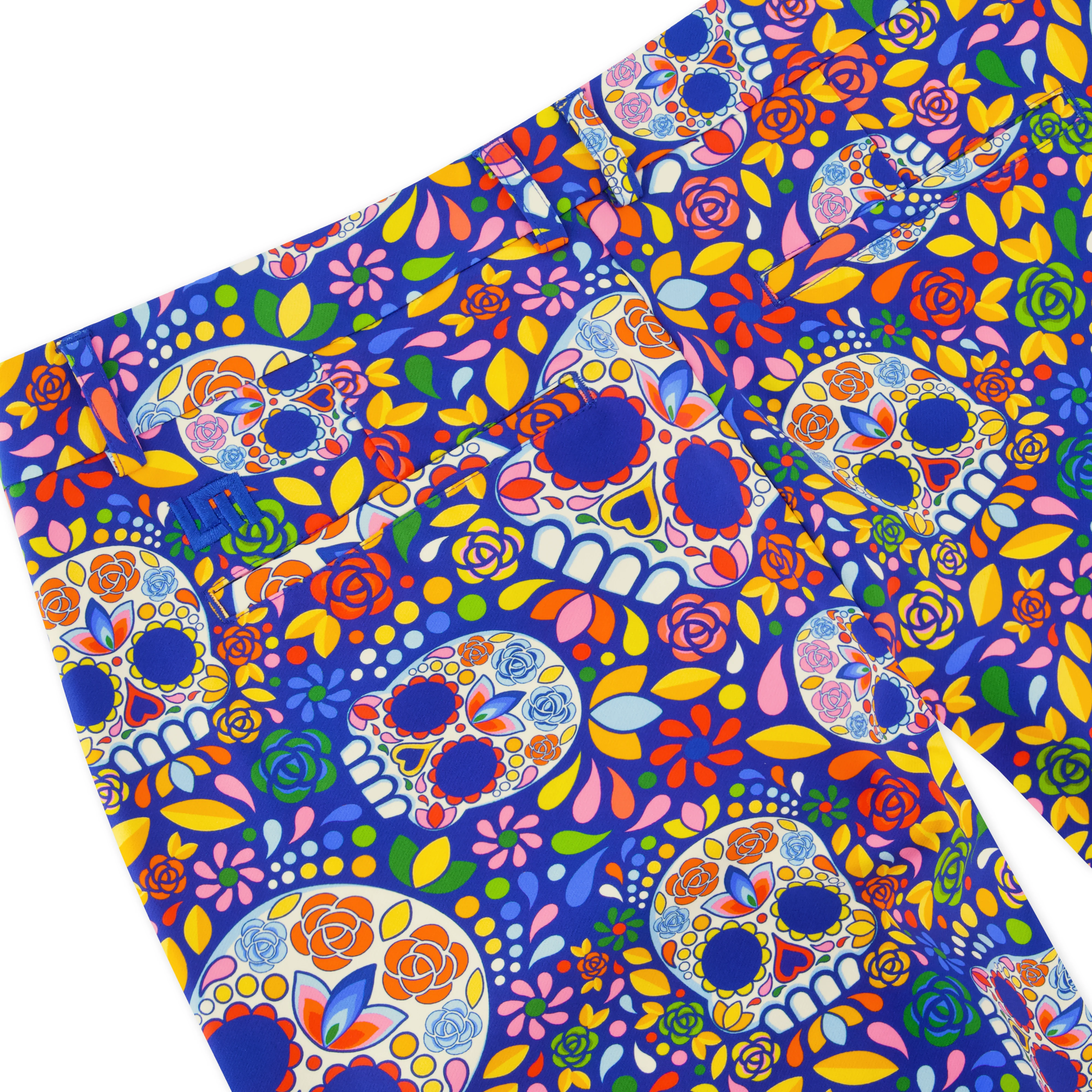 Womens Player Pant - Mosaic Skulls Blue - Image 4